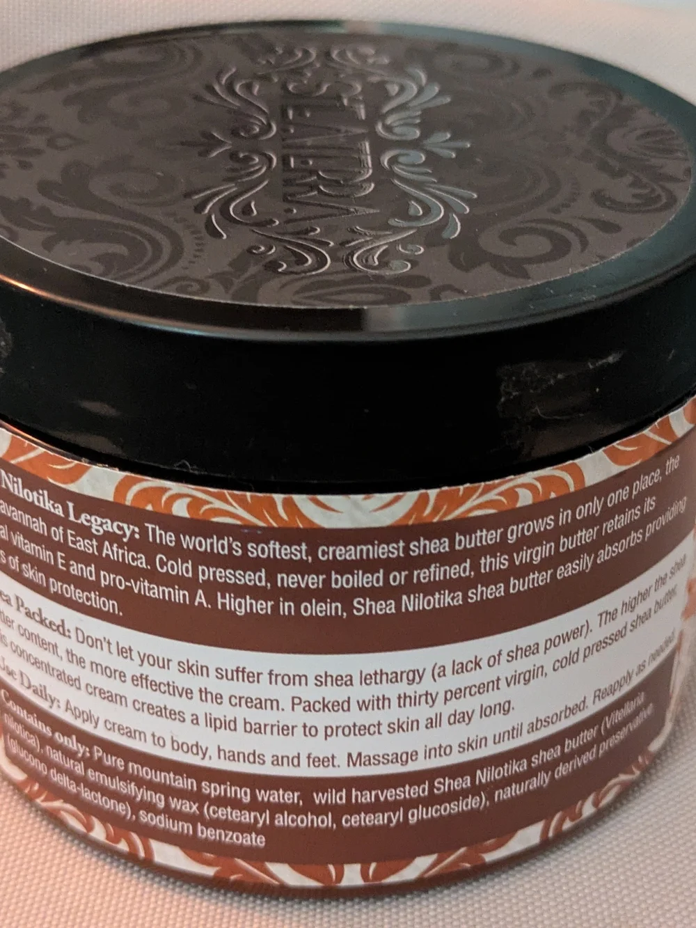 Shea Nilotika 30% Shea Butter Whipped Body Cream - Fragrance Free (White/Orange)